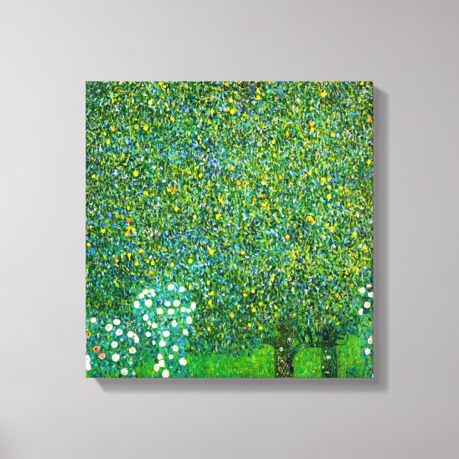 Gustav Klimt Roses Under The Pear Tree Canvas Print (Front)