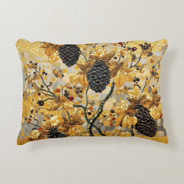 gustav klimt Rustic Pinecone Holiday Winter Bathro Accent Pillow (Front)