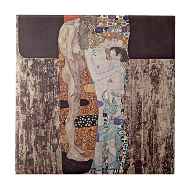 Gustav Klimt’s The Three Ages of Woman Ceramic Tile (Front)