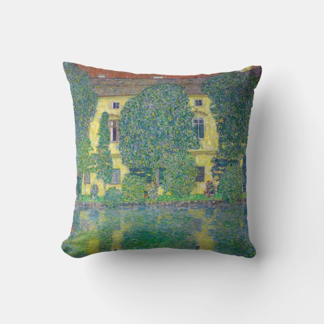 Gustav Klimt - Schloss Kammer am Attersee III Throw Pillow (Front)