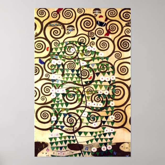 Gustav Klimt Stoclet Frieze Tree Of Life Poster | Zazzle