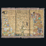 Gustav Klimt - Stoclet Frieze Tree of Life Throw Blanket<br><div class="desc">Stoclet Frieze Triptych: Tree of Life,  Fulfillment,  Expectation - Gustav Klimt,  Cardboard,  1909</div>
