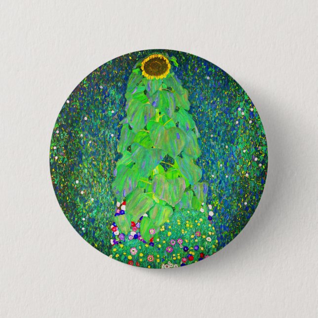Gustav Klimt Sunflower Button (Front)