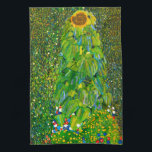 Gustav Klimt Sunflower Kitchen Towel<br><div class="desc">Gustav Klimt The Sunflower kitchen towel. Oil painting on canvas from 1907. Austrian artist Gustav Klimt is most recognized for the portrait work he completed during his golden period, however he also painted some beautiful garden and landscape paintings. Sunflower is arguably his most famous flower painting. A large sunflower bends...</div>