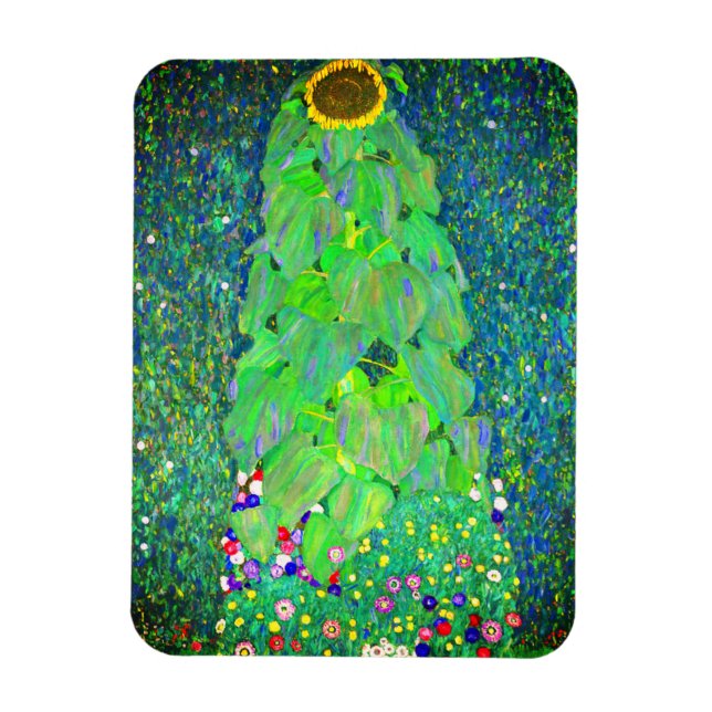 Gustav Klimt Sunflower Magnet (Vertical)