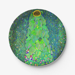 Gustav Klimt Sunflower Paper Plates