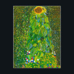 Gustav Klimt Sunflower Postcard<br><div class="desc">Gustav Klimt The Sunflower postcard. Oil painting on canvas from 1907. Austrian artist Gustav Klimt is most recognized for the portrait work he completed during his golden period, however he also painted some beautiful garden and landscape paintings. Sunflower is arguably his most famous flower painting. A large sunflower bends towards...</div>