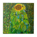 Gustav Klimt Sunflower Tile<br><div class="desc">Gustav Klimt The Sunflower tile. Oil painting on canvas from 1907. Austrian artist Gustav Klimt is most recognized for the portrait work he completed during his golden period, however he also painted some beautiful garden and landscape paintings. Sunflower is arguably his most famous flower painting. A large sunflower bends towards...</div>