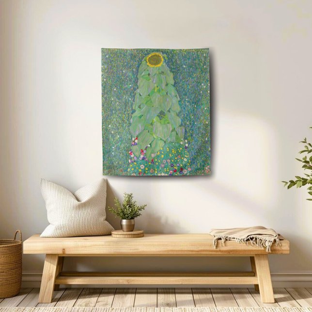 Gustav Klimt Sunflower, Vintage Flower Garden Tapestry (Creator Uploaded)