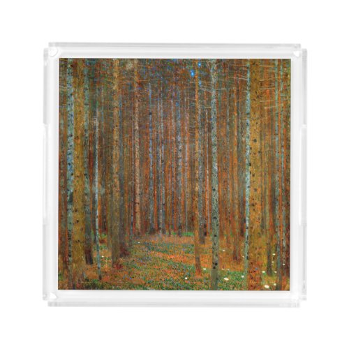 Gustav Klimt _ Tannenwald Pine Forest Acrylic Tray