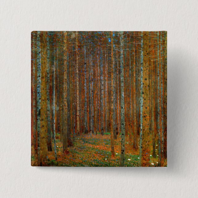 Gustav Klimt - Tannenwald Pine Forest Button (Front)