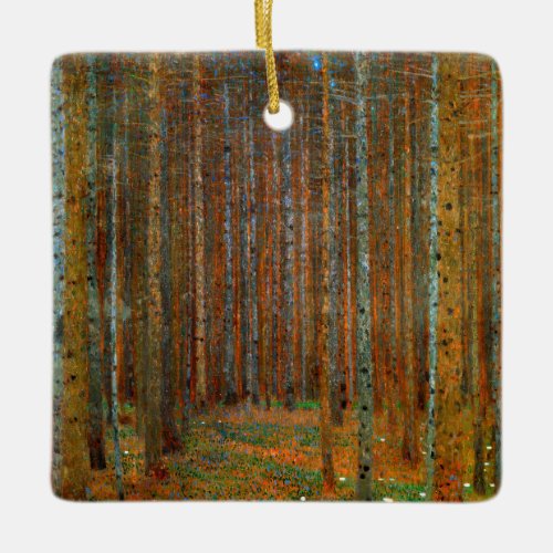 Gustav Klimt _ Tannenwald Pine Forest Ceramic Ornament
