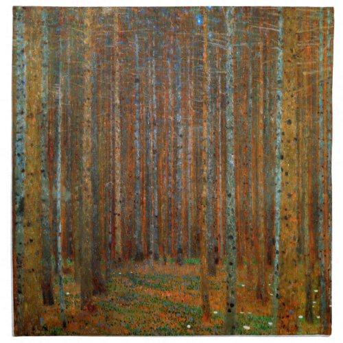 Gustav Klimt _ Tannenwald Pine Forest Cloth Napkin