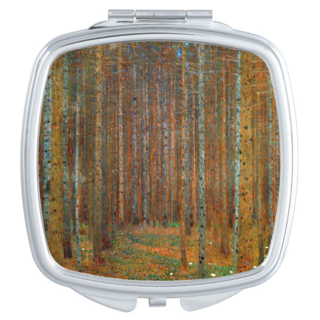 Gustav Klimt - Tannenwald Pine Forest Compact Mirror (Front)