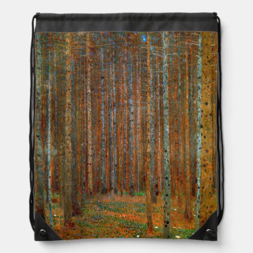 Gustav Klimt _ Tannenwald Pine Forest Drawstring Bag
