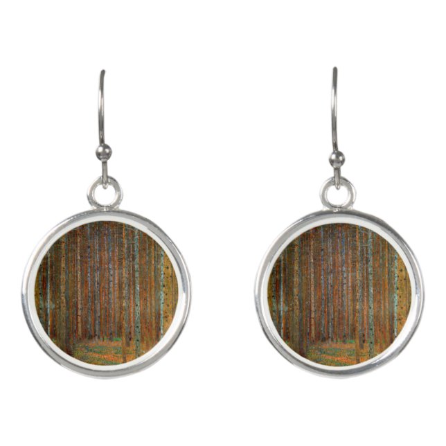 Gustav Klimt - Tannenwald Pine Forest Earrings (Front)