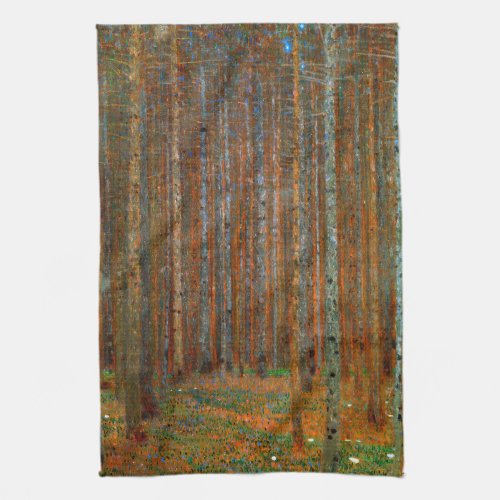 Gustav Klimt _ Tannenwald Pine Forest Kitchen Towel
