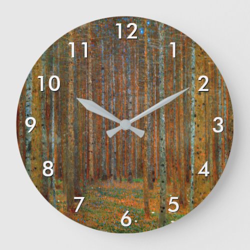Gustav Klimt _ Tannenwald Pine Forest Large Clock