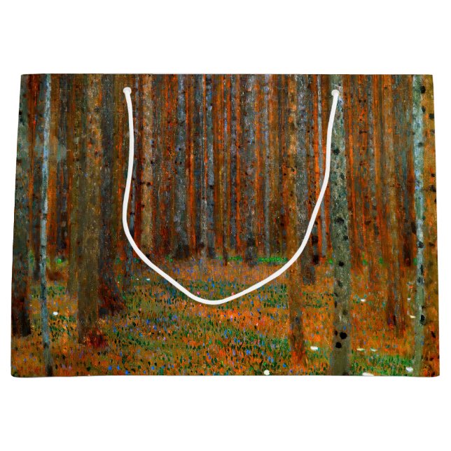 Gustav Klimt - Tannenwald Pine Forest Large Gift Bag (Front)