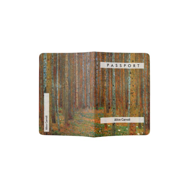 Gustav Klimt - Tannenwald Pine Forest Passport Holder (Opened)