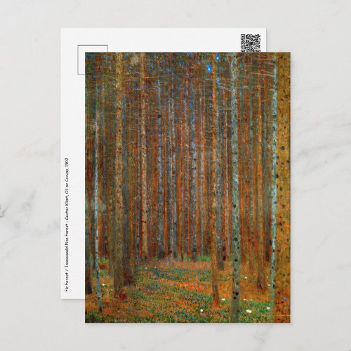 Gustav Klimt _ Tannenwald Pine Forest Postcard