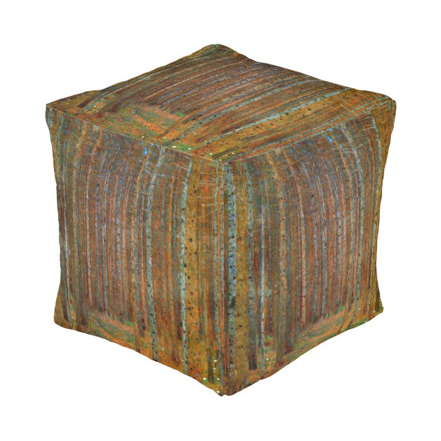 Gustav Klimt - Tannenwald Pine Forest Pouf (Angled Front)