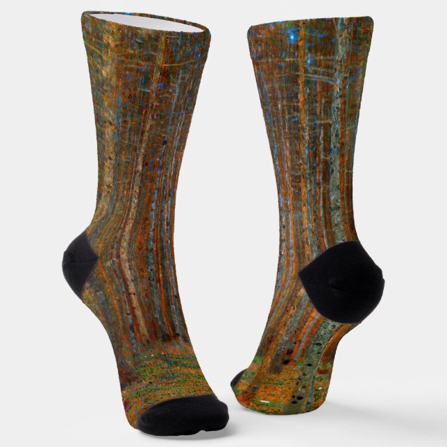 Gustav Klimt - Tannenwald Pine Forest Socks (Angled)
