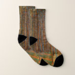 Gustav Klimt - Tannenwald Pine Forest Socks<br><div class="desc">Fir Forest / Tannenwald Pine Forest - Gustav Klimt,  Oil on Canvas,  1902</div>