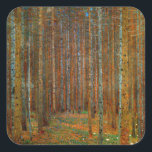 Gustav Klimt - Tannenwald Pine Forest Square Sticker<br><div class="desc">Fir Forest / Tannenwald Pine Forest - Gustav Klimt,  Oil on Canvas,  1902</div>