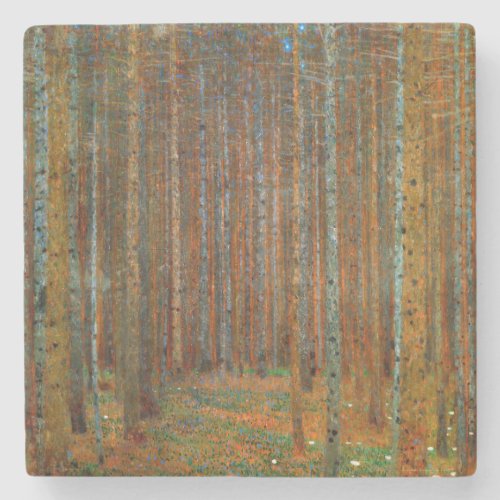 Gustav Klimt _ Tannenwald Pine Forest Stone Coaster