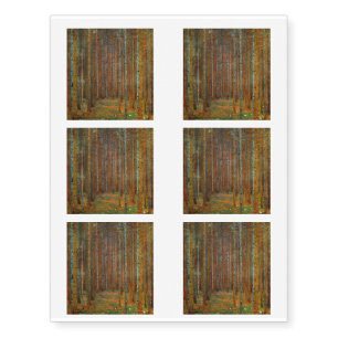 Gustav Klimt - Tannenwald Pine Forest Temporary Tattoos