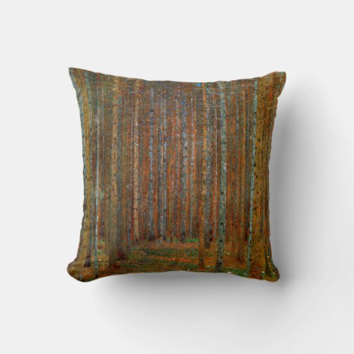 Gustav Klimt _ Tannenwald Pine Forest Throw Pillow