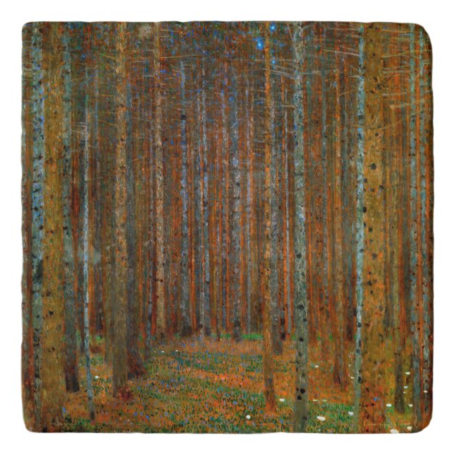 Gustav Klimt - Tannenwald Pine Forest Trivet (Front)