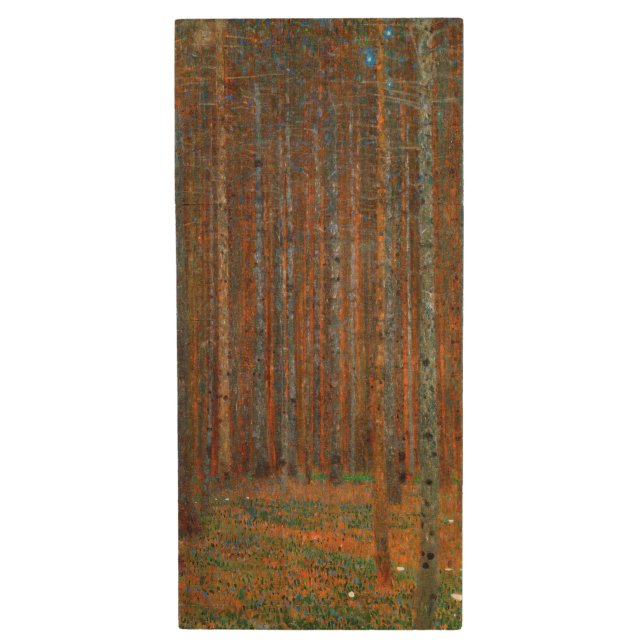 Gustav Klimt - Tannenwald Pine Forest Wood Flash Drive (Front Vertical)