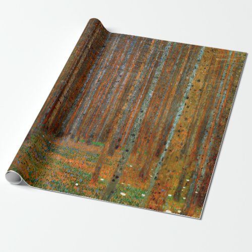 Gustav Klimt _ Tannenwald Pine Forest Wrapping Paper