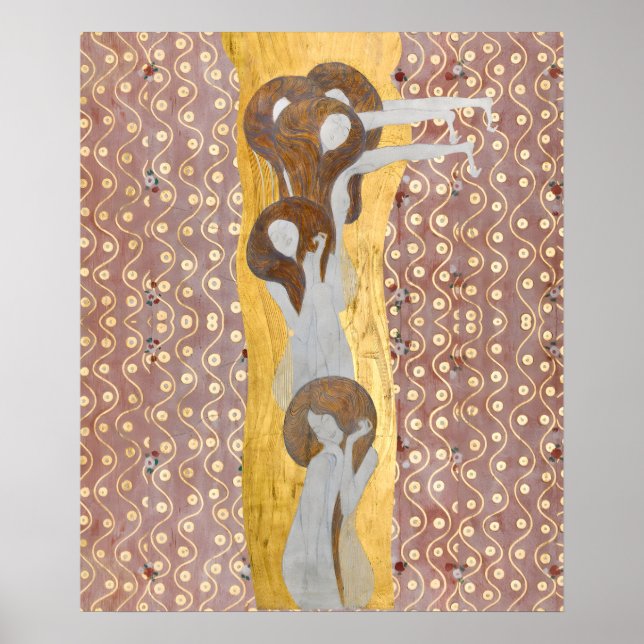 Gustav Klimt - The Arts detail of Beethoven Frieze Poster (Front)