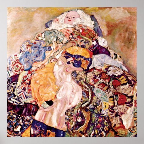 Gustav Klimt _ The Baby Cradle _ Newborn Poster