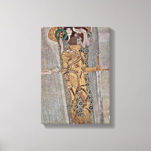 Gustav Klimt - The Beethoven frieze mural Detail Canvas Print