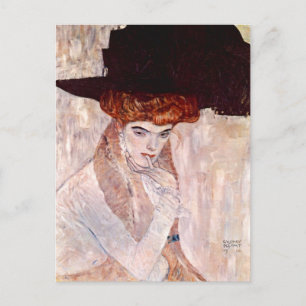 Gustav Klimt ~ The Black Hat 1910 Postcard
