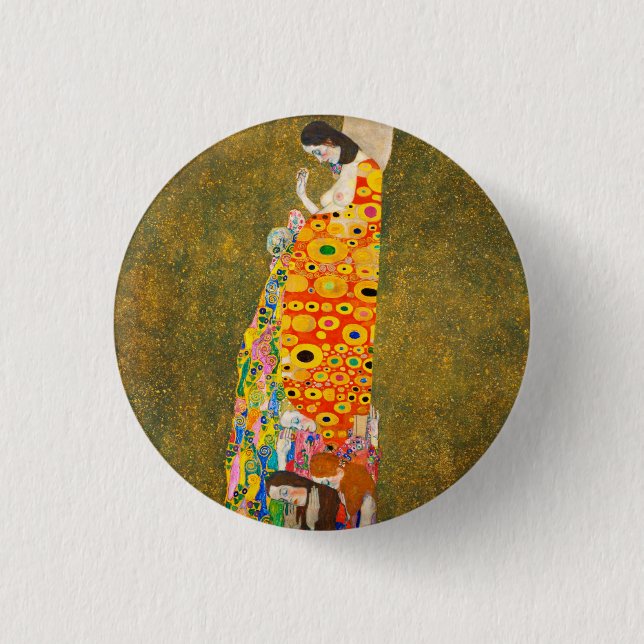 Gustav Klimt The Hope II, Die Hoffnung II Button (Front)