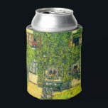 Gustav Klimt The House of Guardaboschi Can Cooler<br><div class="desc">Can Cooler featuring Gustav Klimt’s oil painting The House of Guardaboschi (1912). This Art Nouveau masterpiece depicts a large house adorned in beautiful green vines. Flowers decorate the front yard. A fabulous gift for fans of Art Nouveau and Austrian art!</div>