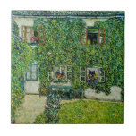 Gustav Klimt - The House of Guardaboschi Ceramic Tile<br><div class="desc">The House of Guardaboschi / House in Weissenbach of Attersee Lake - Gustav Klimt,  Oil on Canvas,  1912</div>