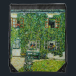 Gustav Klimt - The House of Guardaboschi Drawstring Bag<br><div class="desc">The House of Guardaboschi / House in Weissenbach of Attersee Lake - Gustav Klimt,  Oil on Canvas,  1912</div>
