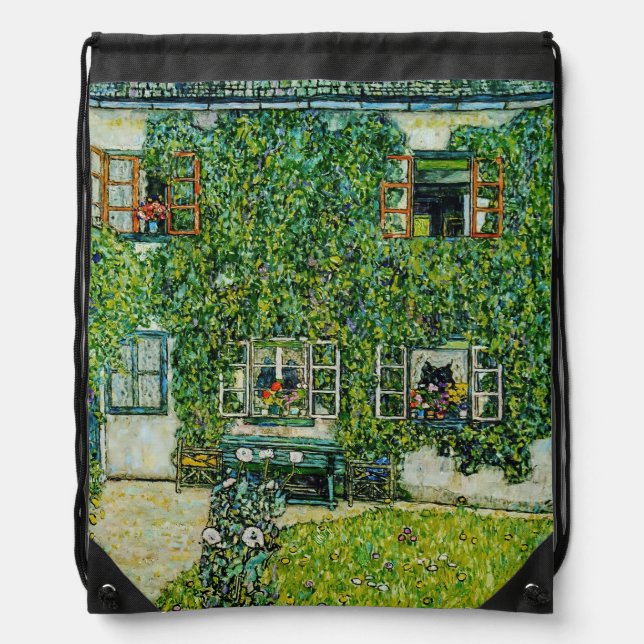 Gustav Klimt - The House of Guardaboschi Drawstring Bag (Front)
