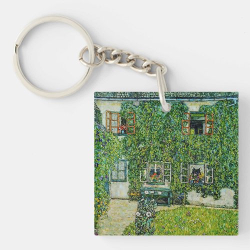 Gustav Klimt _ The House of Guardaboschi Keychain