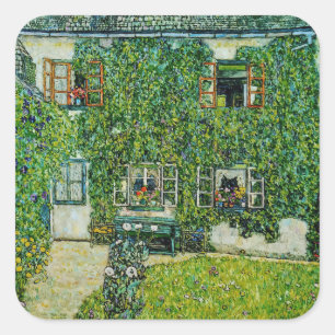 Gustav Klimt - The House of Guardaboschi Square Sticker