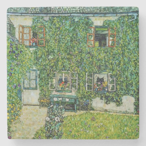 Gustav Klimt _ The House of Guardaboschi Stone Coaster
