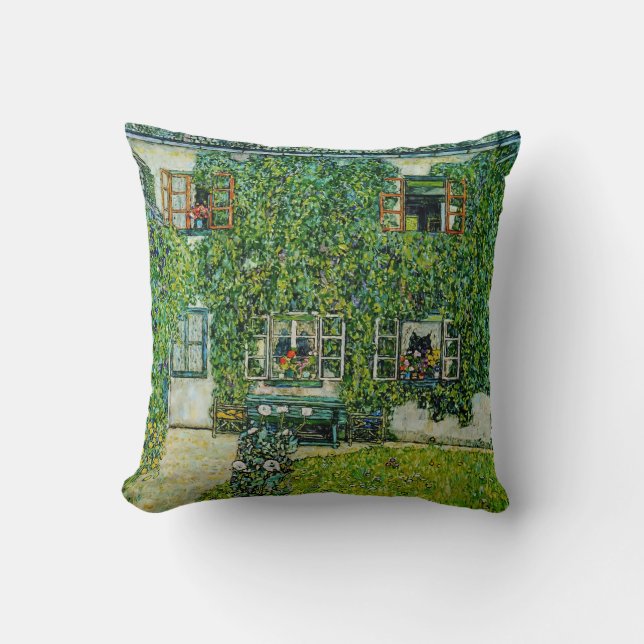 Gustav Klimt - The House of Guardaboschi Throw Pillow (Front)