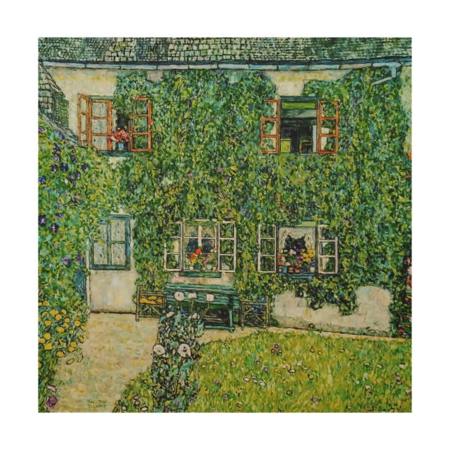 Gustav Klimt - The House of Guardaboschi Wood Wall Art (Front)