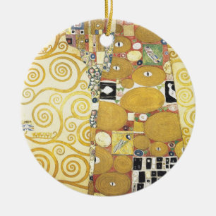 Gustav Klimt - The Hug - Classic Artwork Ceramic Ornament
